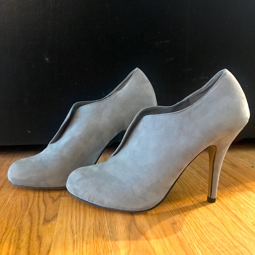 NEW gray stiletto booties.